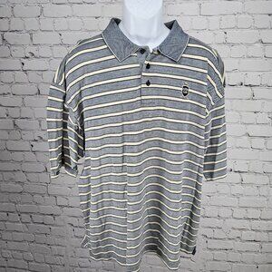 Tehama Clint Aspen Glen 100% Pima Cotton  Stiped Short Sleeve Golf Polo Size XXL